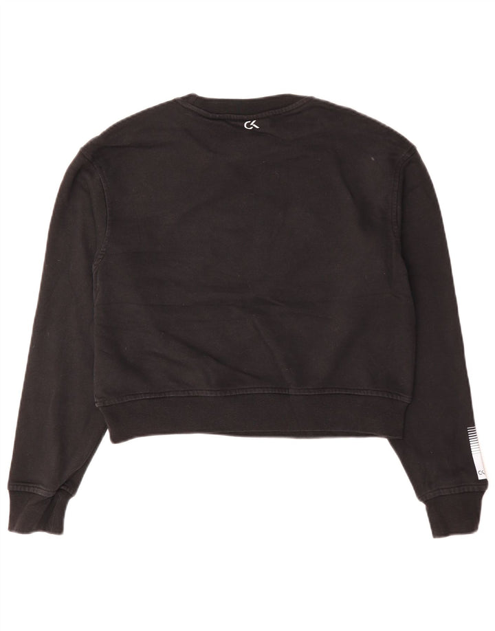 Calvin Klein Pulover oversized Crop pentru femei UK 10 Small Black