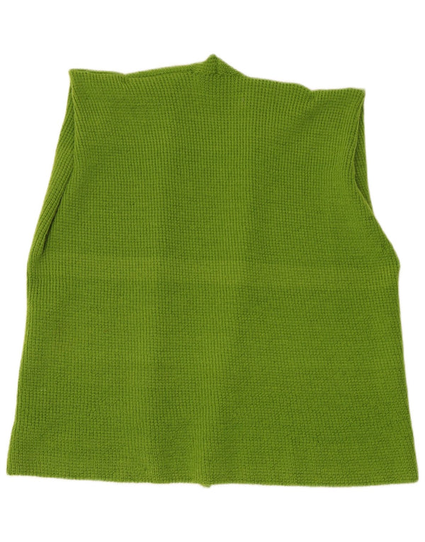 Pulover cardigan deschis fără mâneci vintage pentru femei UK 20 2XL Verde