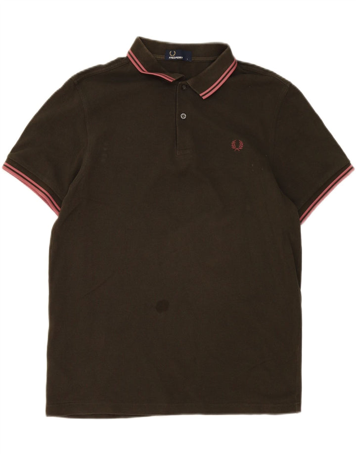 Cămașă polo Fred Perry pentru bărbați, bumbac kaki mare