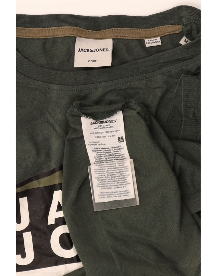 Tricou grafic Jack & Jones pentru bărbați Top din bumbac verde mediu
