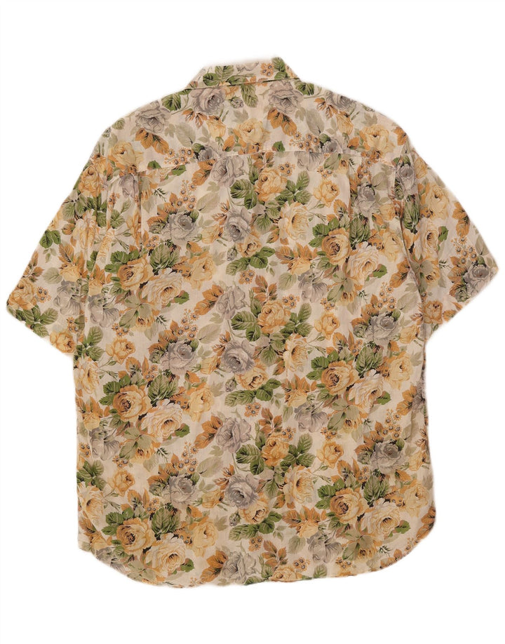 Cămașă cu mânecă scurtă pentru bărbați Anonima Camicie Mărimea 40/41 Medium Bej Floral