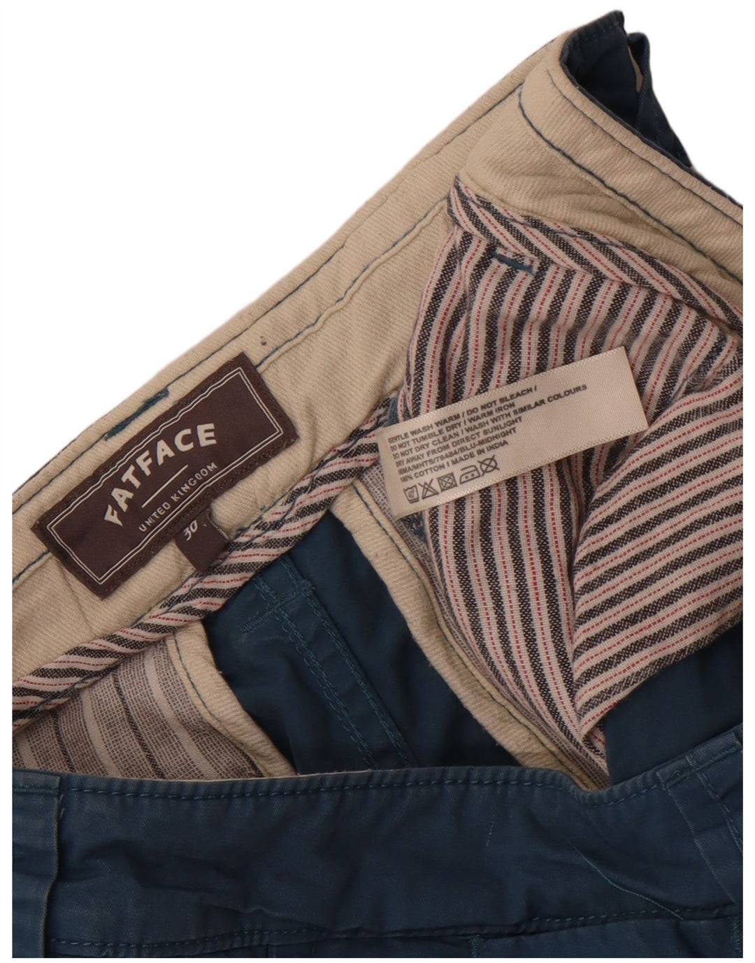 Pantaloni scurți chino pentru bărbați Fat Face W30, bumbac albastru mediu