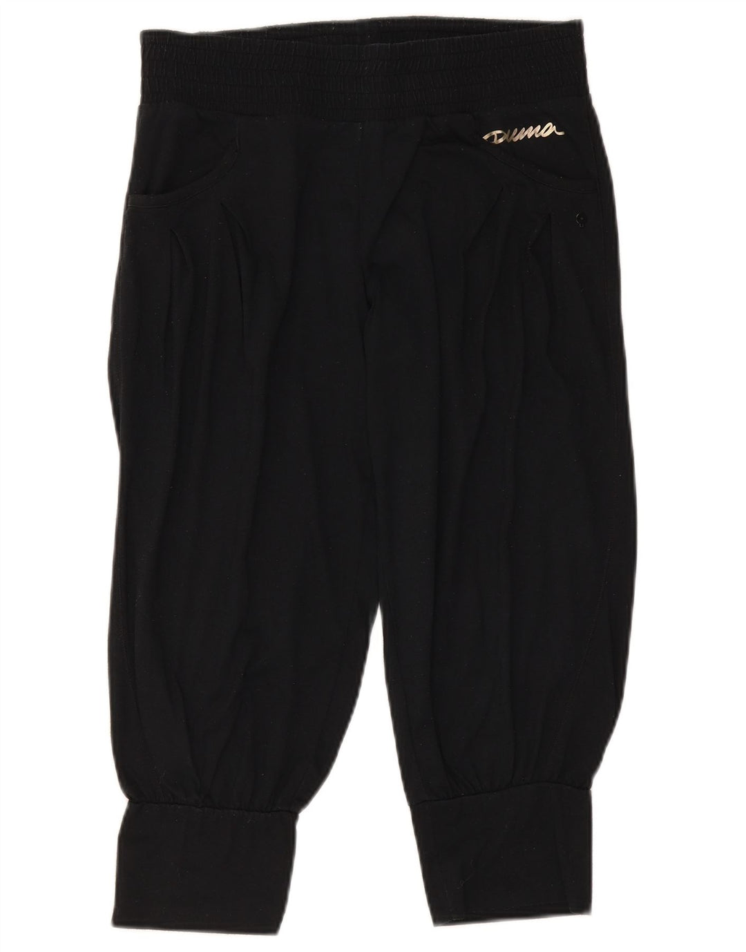 Pantaloni de trening Capri pentru femei Puma Pantaloni de jogging UK 12 Poliester mediu negru