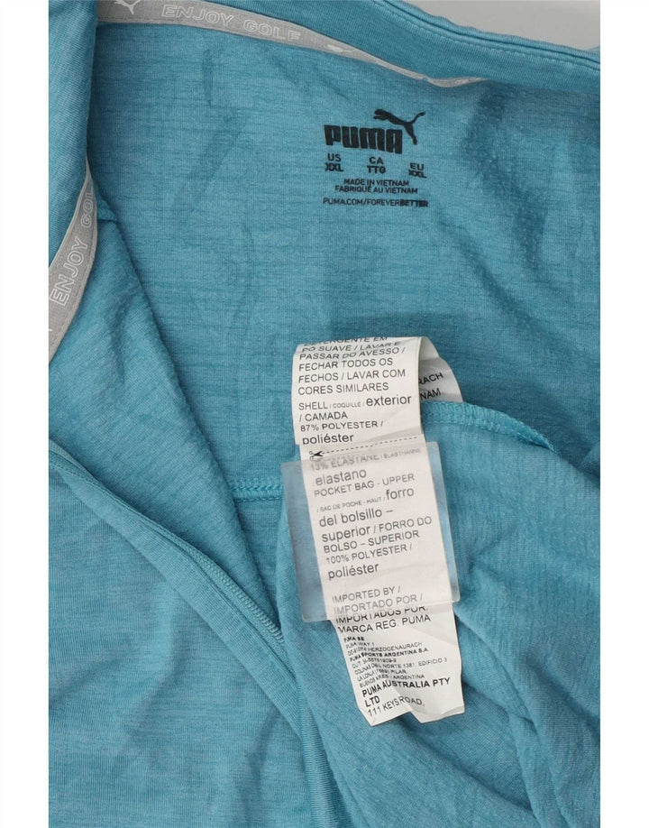 Pulover pentru femei Puma, cu fermoar și gât, UK 20 2XL, poliester albastru
