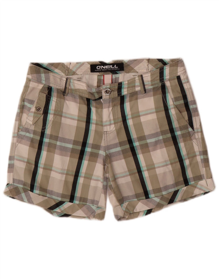 Pantaloni scurti chino pentru femei O'NEILL W26, bumbac cu carouri mici, gri