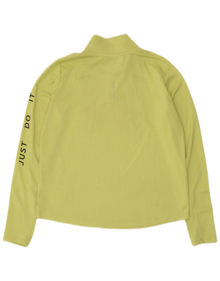 Top de trening Nike Dri Fit Graphic Pulover pentru femei UK 14 Medium Green
