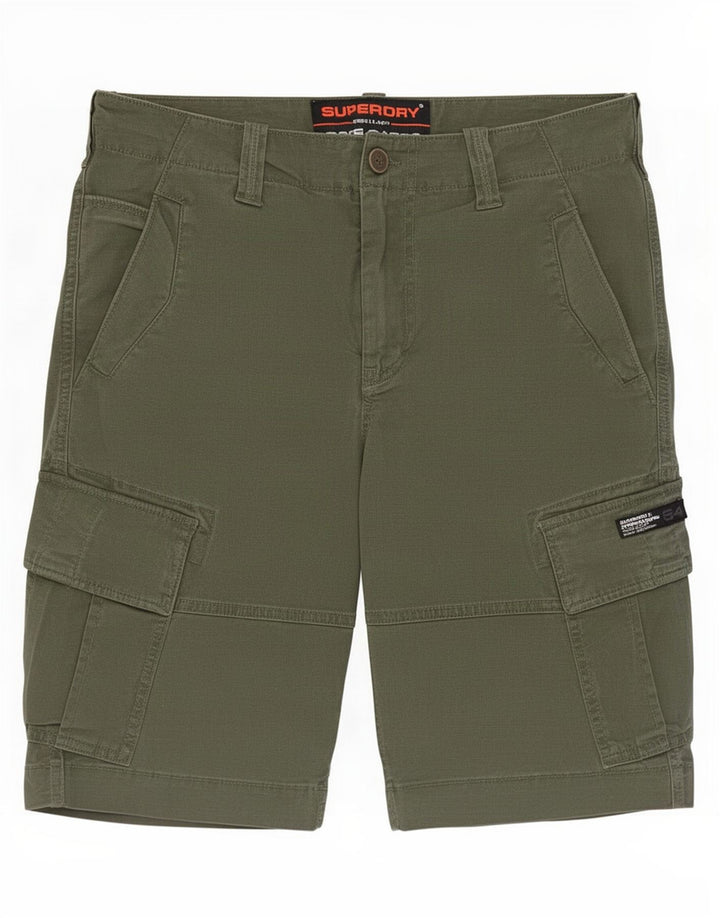 Pantaloni scurți cargo Superdry pentru bărbați W30, bumbac verde mediu