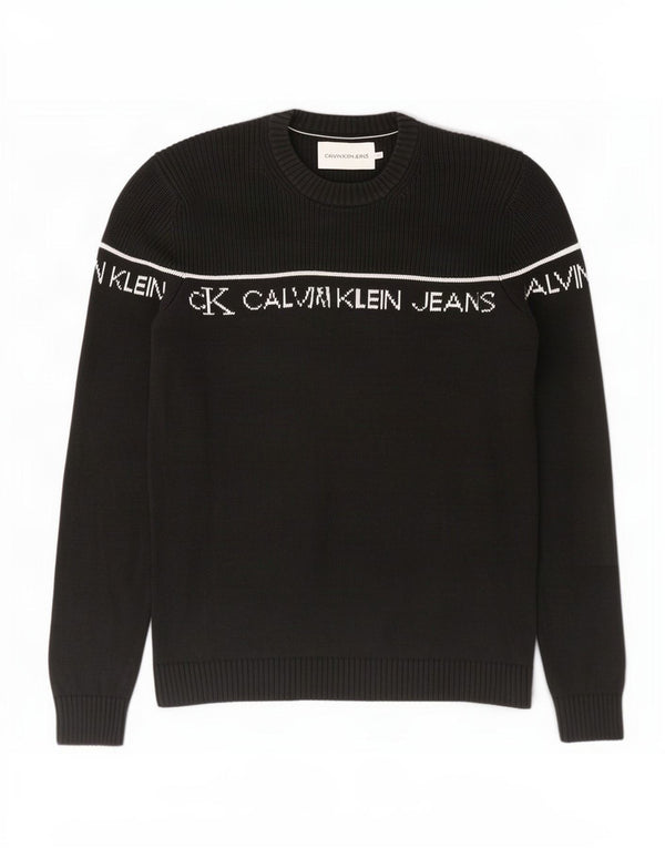 Pulover Calvin Klein Jeans pentru bărbați, cu decolteu rotund, XL, bumbac negru