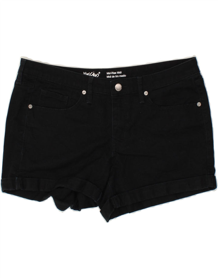 MOSSIMO Womens Mid Rise Denim Shorts US 12 Large W31 Black Cotton Vintage Mossimo and Second-Hand Mossimo from Messina Hembry 