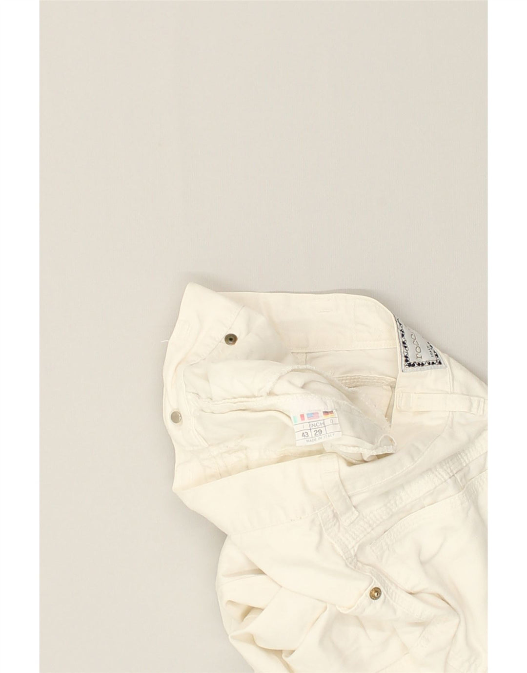 ROCCOBAROCCO Womens Slim Jeans W29 L31  White Cotton | Vintage Roccobarocco | Thrift | Second-Hand Roccobarocco | Used Clothing | Messina Hembry 