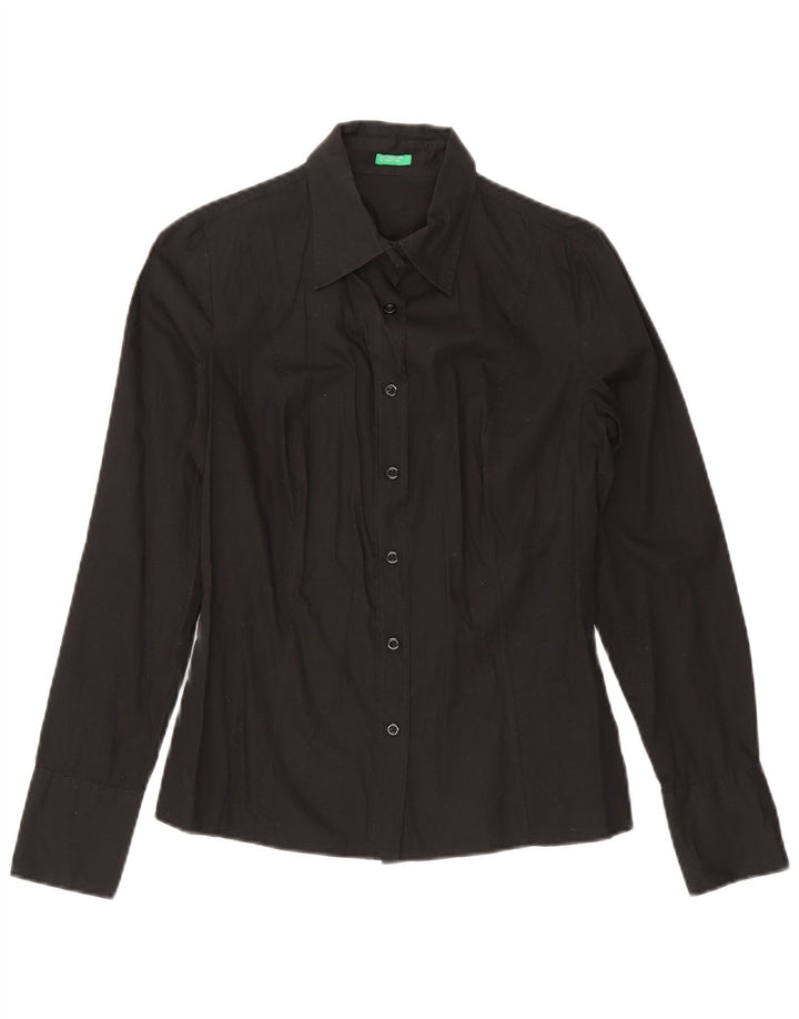 Cămașă Benetton pentru femei UK 12 Medium Black Bumbac