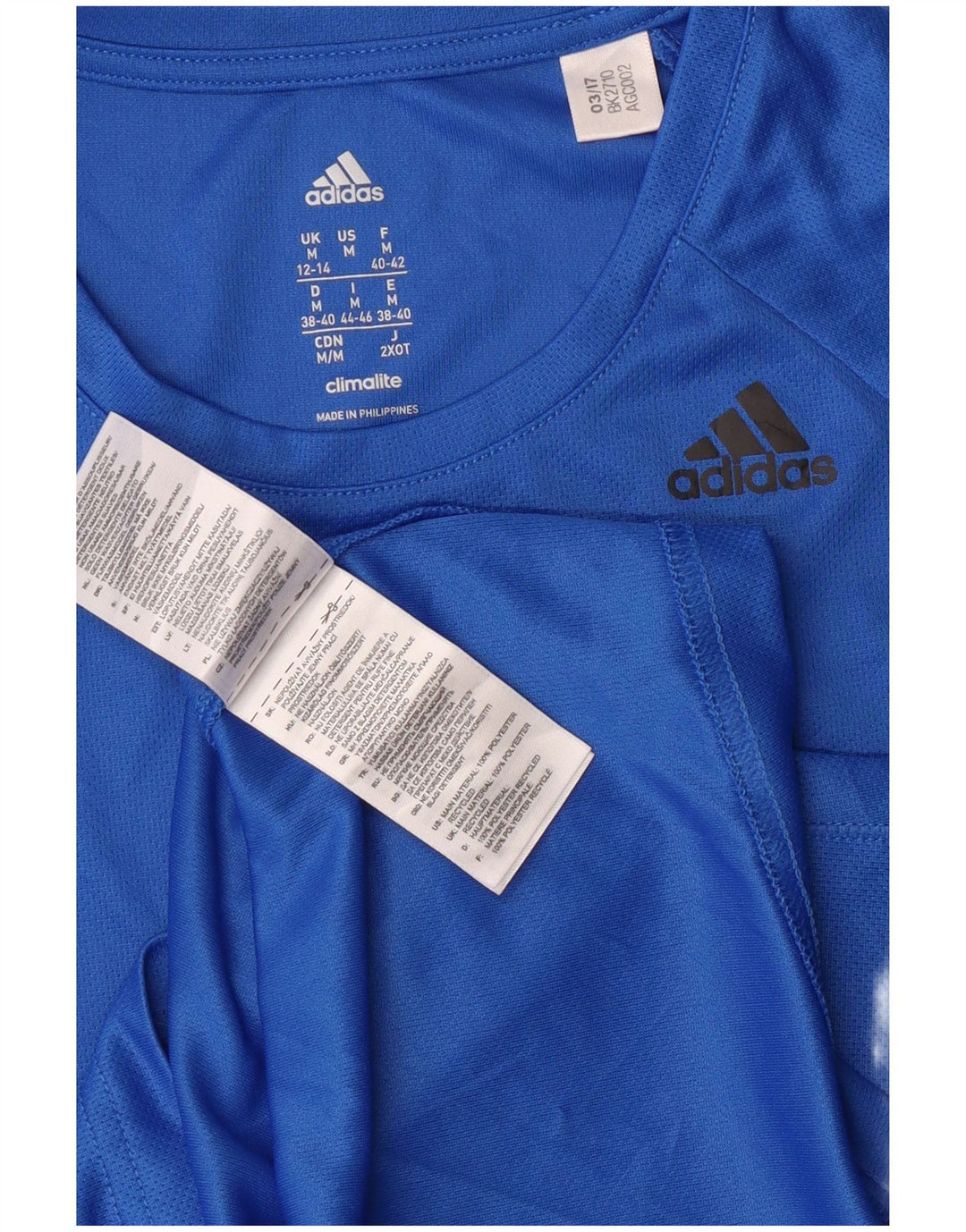 Tricou Adidas Climalite pentru femei Top UK 12/14 Medium Blue Poliester