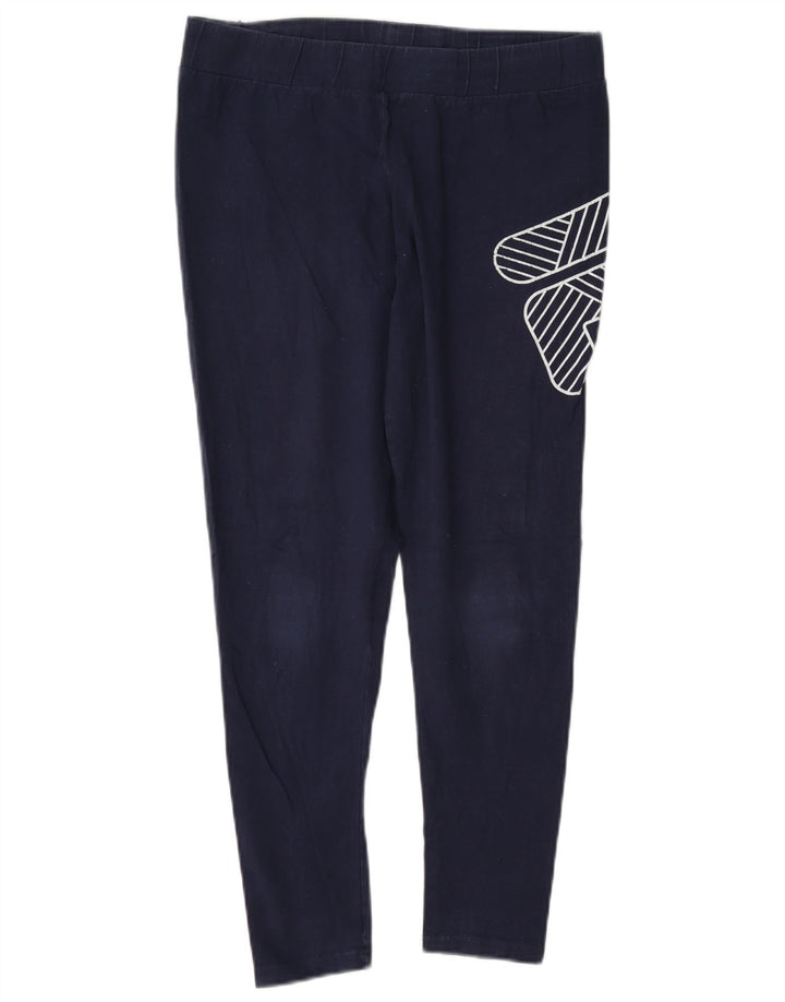 Leggings cu grafic pentru femei Fila UK 12 Medium Bleumarin Bumbac