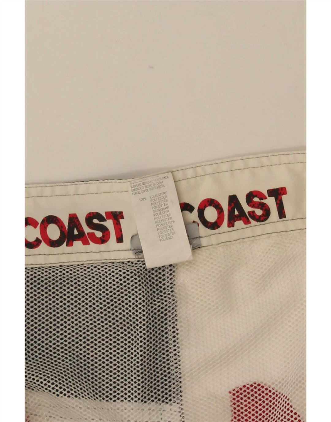 Pantaloni scurți de înot vintage pentru bărbați, alb, mediu, bloc de culoare, poliester