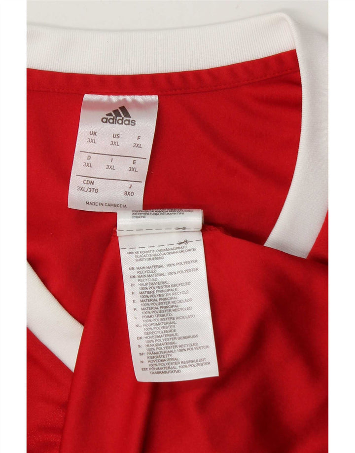 Tricou Adidas Climalite pentru bărbați Top 3XL Roșu Poliester Colorblock