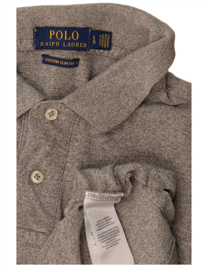 POLO RALPH LAUREN Cămașă polo personalizată pentru bărbați, bumbac gri mare