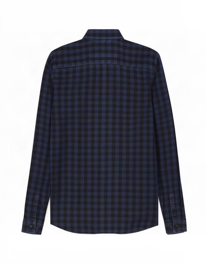 Cămașă de lucru pentru bărbați Jack & Jones, mică, din bumbac vichy, albastru bleumarin