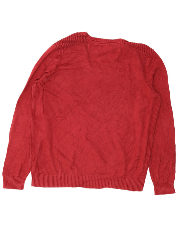 Pulover pentru bărbați înalt cu gât de barcă Eddie Bauer XL bumbac burgundă