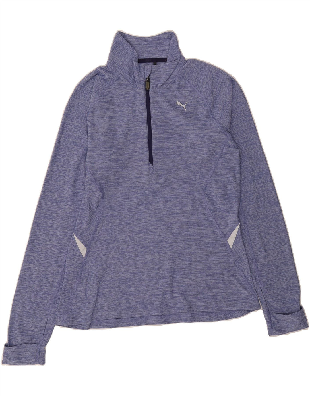 FILA Womens Zip Neck Pullover Tracksuit Top UK 14 Medium  Blue Flecked Vintage Fila and Second-Hand Fila from Messina Hembry 