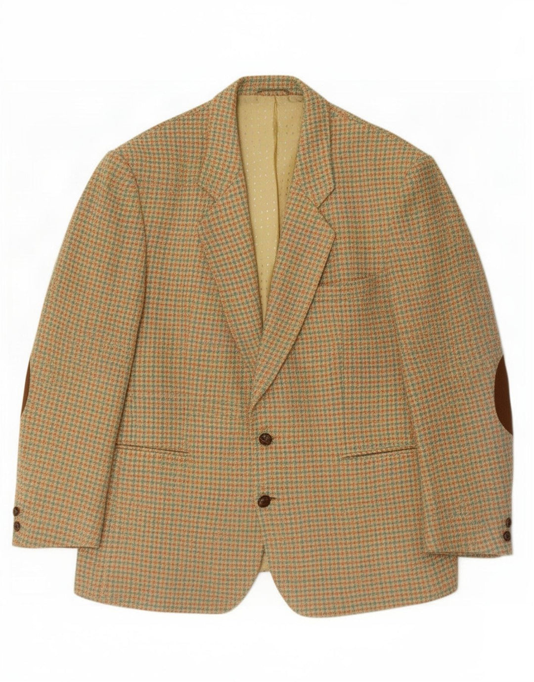 Jachetă vintage pentru bărbați cu 2 nasturi IT 52 XL Lână verde cu picior de gală