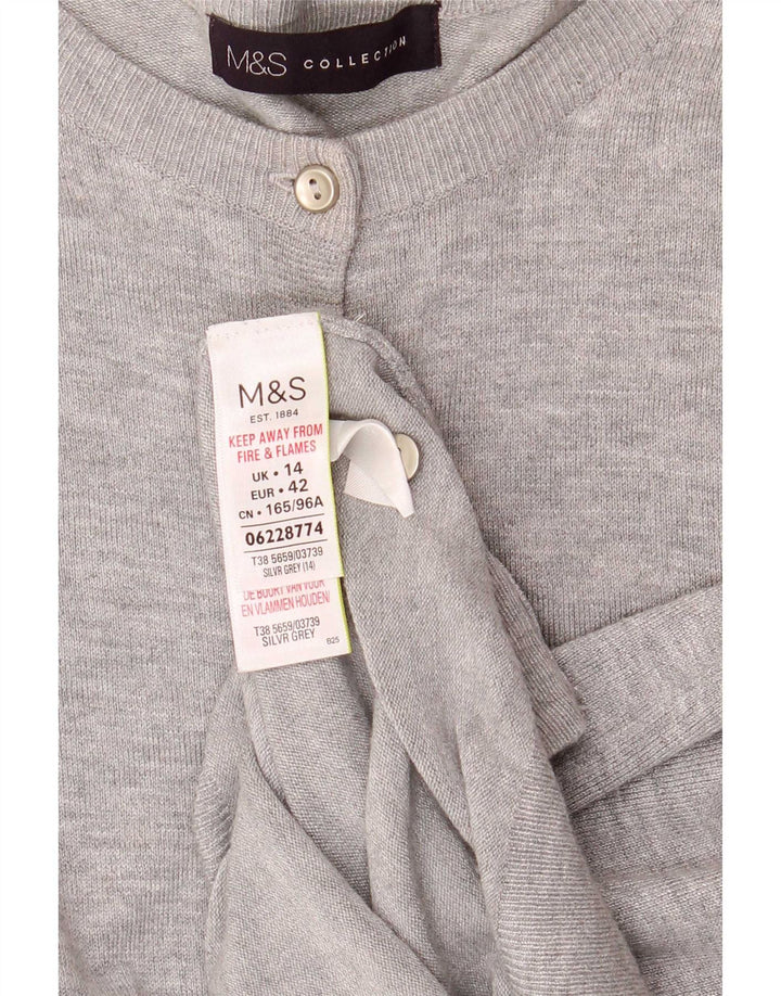 Pulover cardigan pentru femei Marks & Spencer UK 14 mare, gri, viscoză cu pături