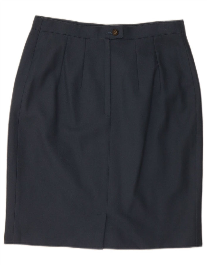 Fusta creion pentru femei VINTAGE Mediu W28 Lână bleumarin