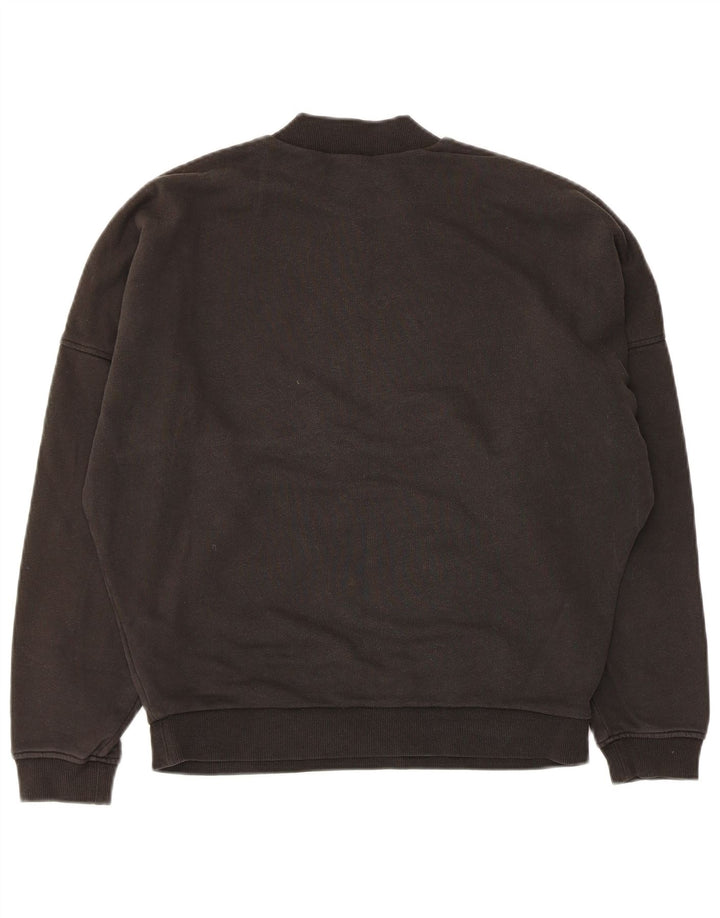Calvin Klein Pulover supradimensionat pentru femei UK 10 Bumbac negru mic