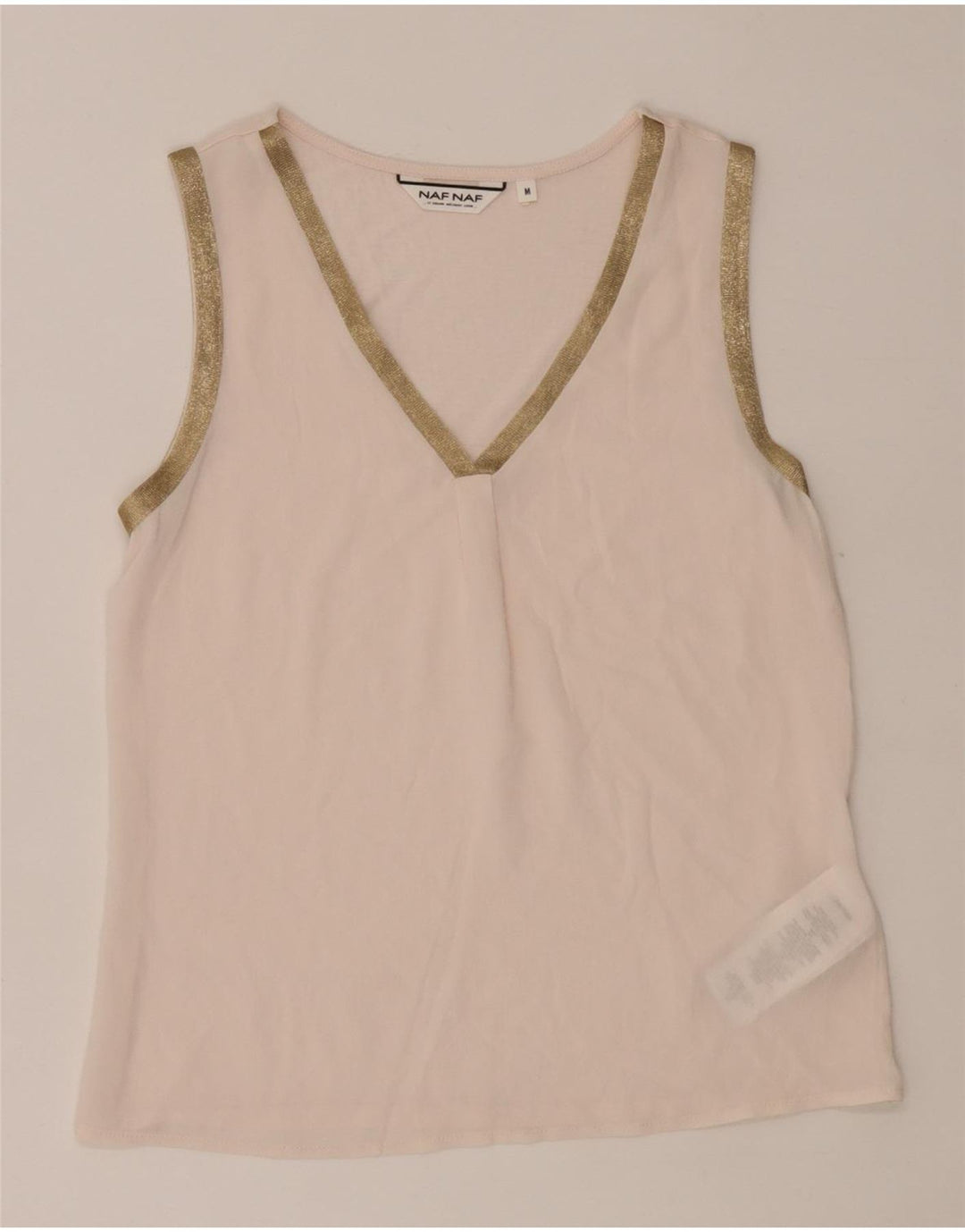 Naf Naf Womens See Through Vest Top UK 12 Medium Pink Poliester