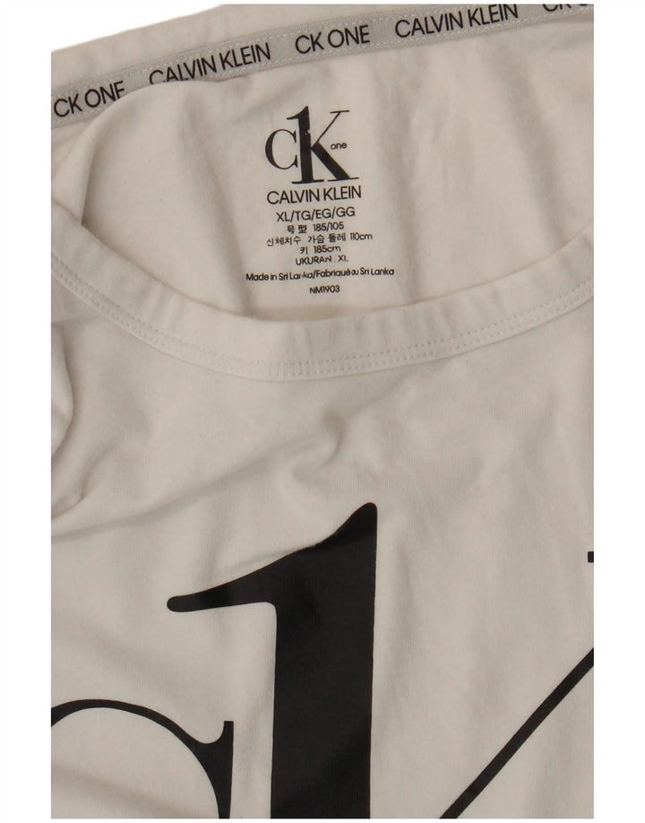Tricou grafic Calvin Klein pentru bărbați Top XL alb