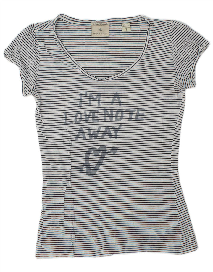 Tricou cu grafic pentru femei Maison Scotch Mărimea 1 Mic cu dungi albe