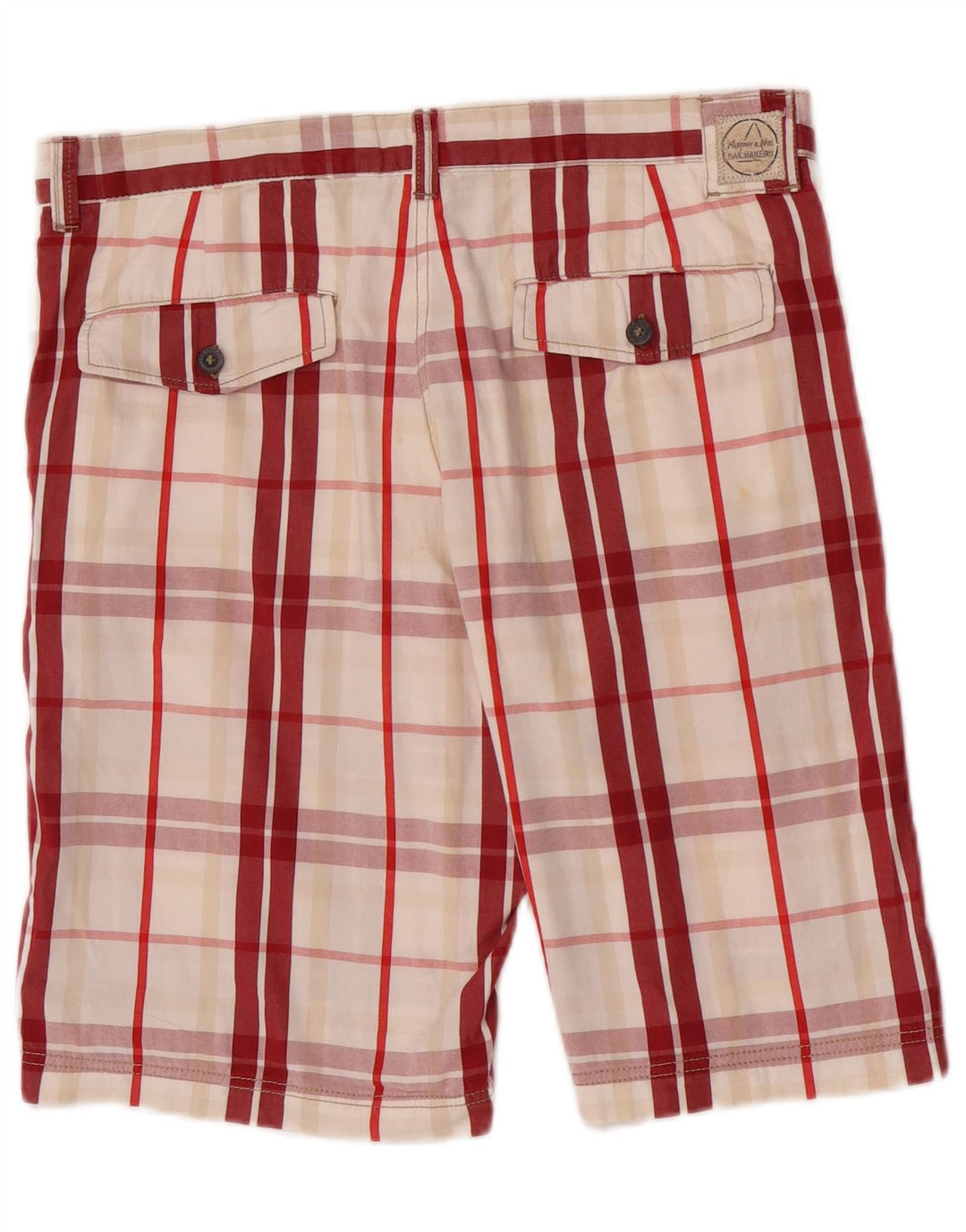 Murphy & Nye Pantaloni scurți chino pentru bărbați W34, bumbac în carouri roșii mari