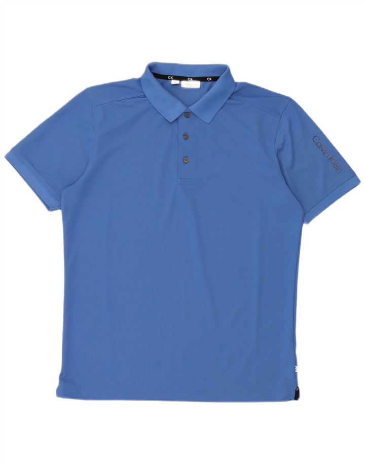Tricou polo CALVIN KLEIN pentru bărbați, poliester albastru mediu