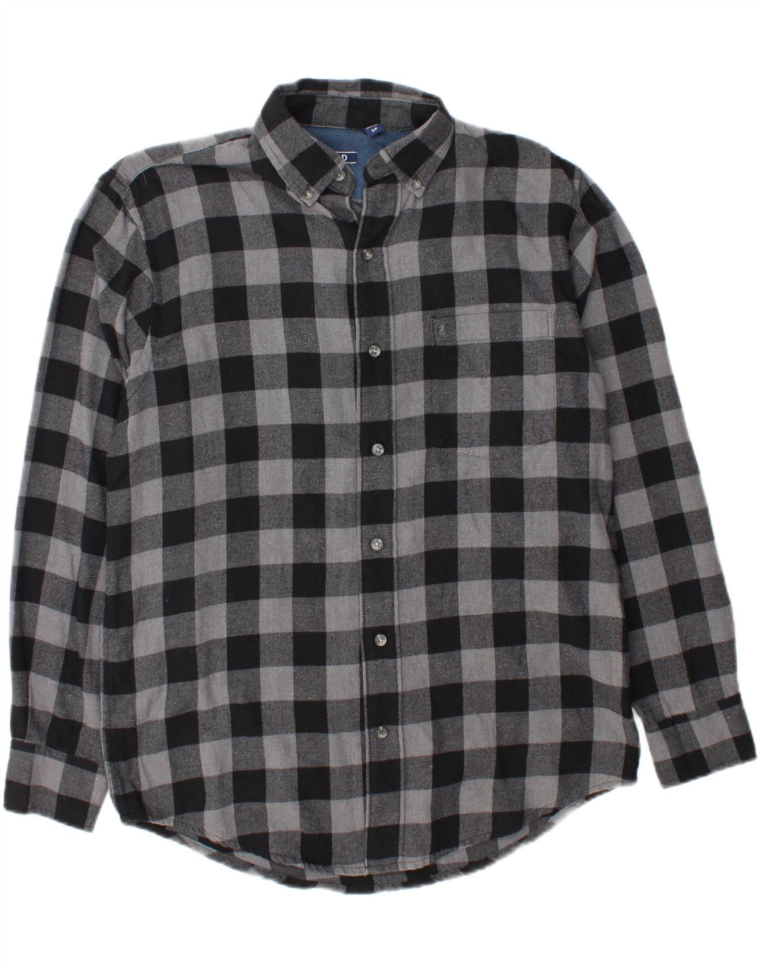 IZOD Mens Flannel Shirt Small Grey Check Cotton Vintage Izod and Second-Hand Izod from Messina Hembry 