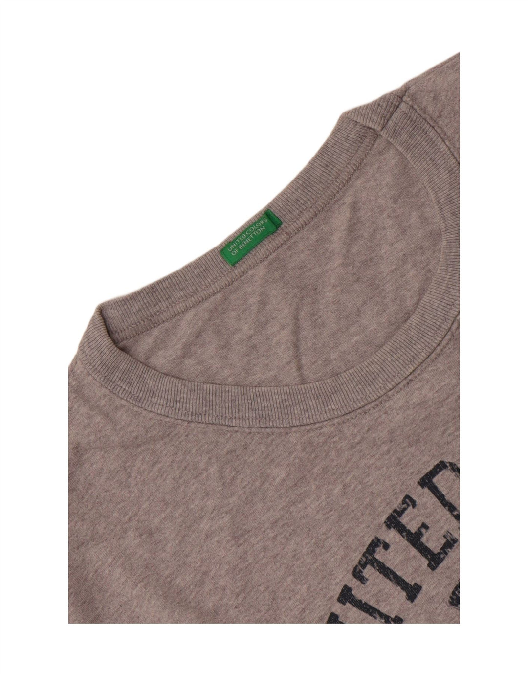 Tricou grafic Benetton pentru bărbați Top mare, gri cu pete