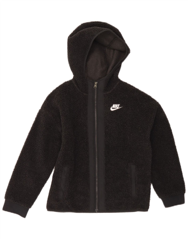 Jachetă fleece cu glugă Nike pentru băieți 10-11 ani Poliester negru mediu