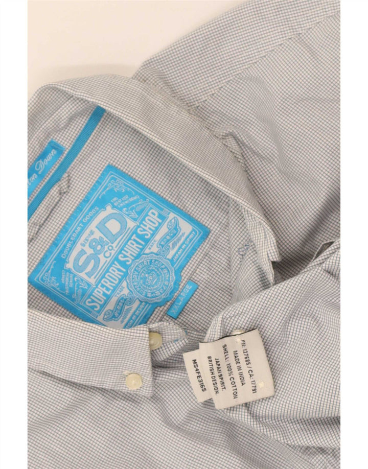 Cămașă pentru bărbați Superdry 2XL, bumbac alb Gingham