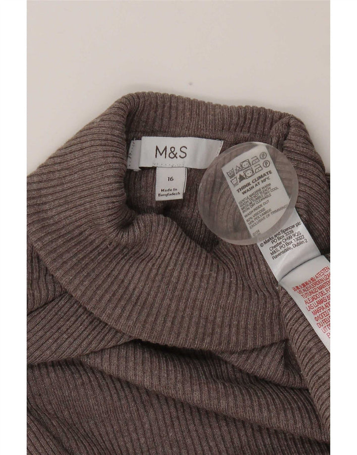Marks & Spencer Top pentru femei cu mânecă lungă UK 16 mare, gri, viscoză