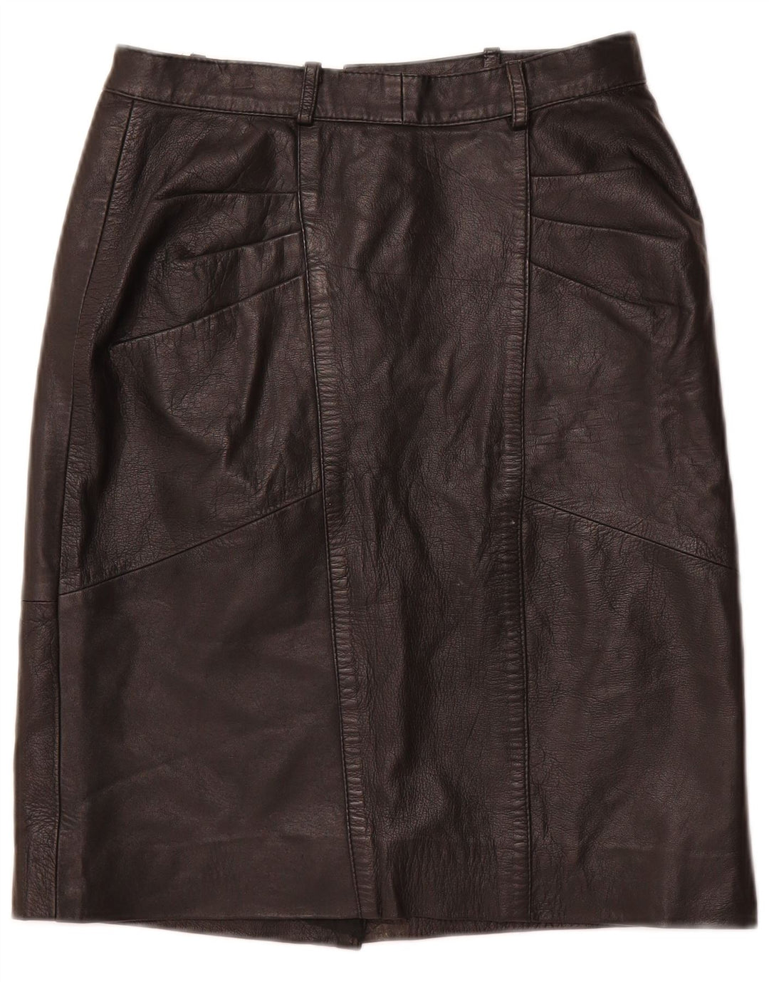 Fusta de piele VINTAGE pentru femei cu talie înaltă IT 48 XL W28 piele neagră