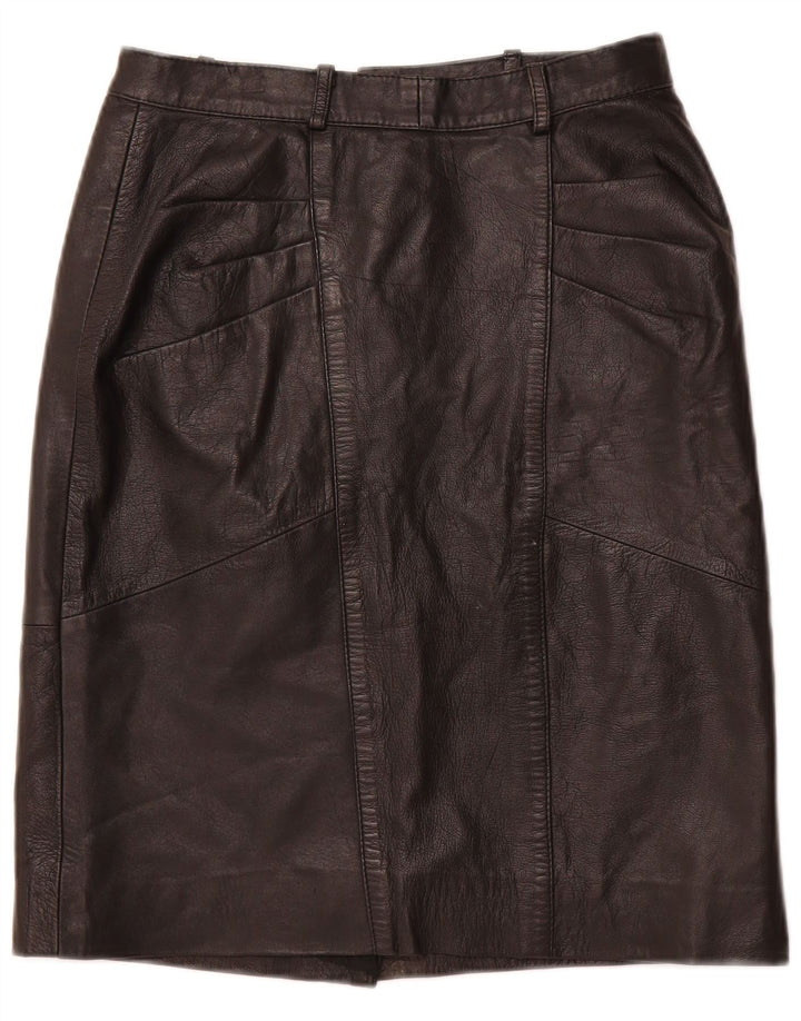 Fusta de piele VINTAGE pentru femei cu talie înaltă IT 48 XL W28 piele neagră