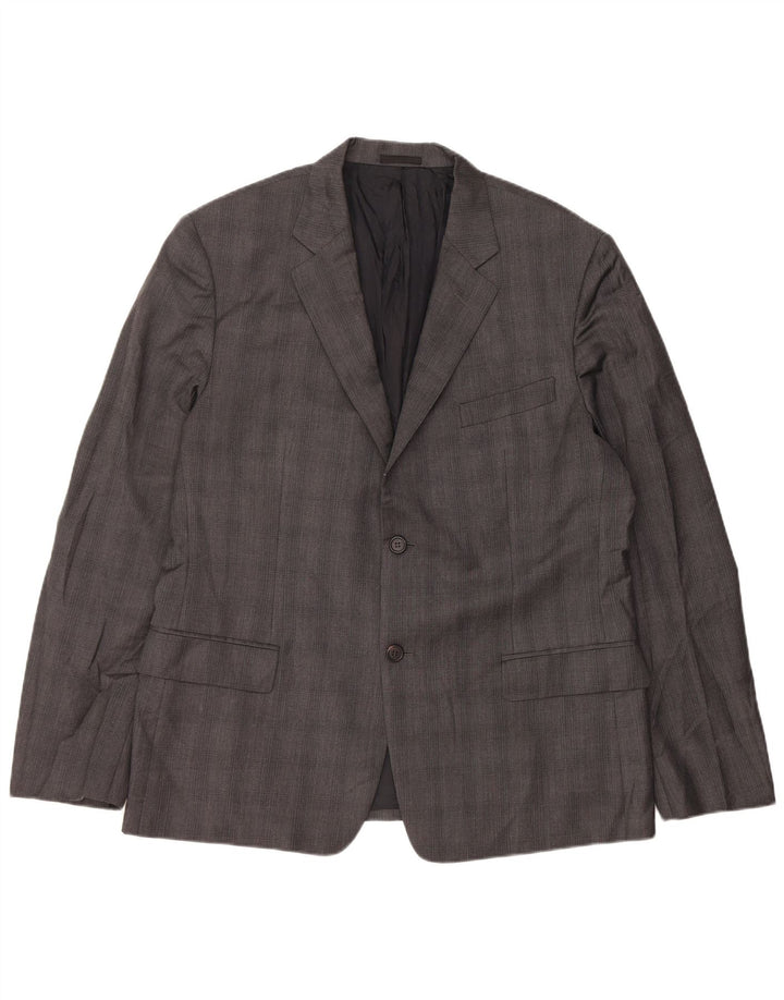 Sacou prada pentru bărbați cu 2 nasturi IT 56 2XL, gri, viscoză cu carouri