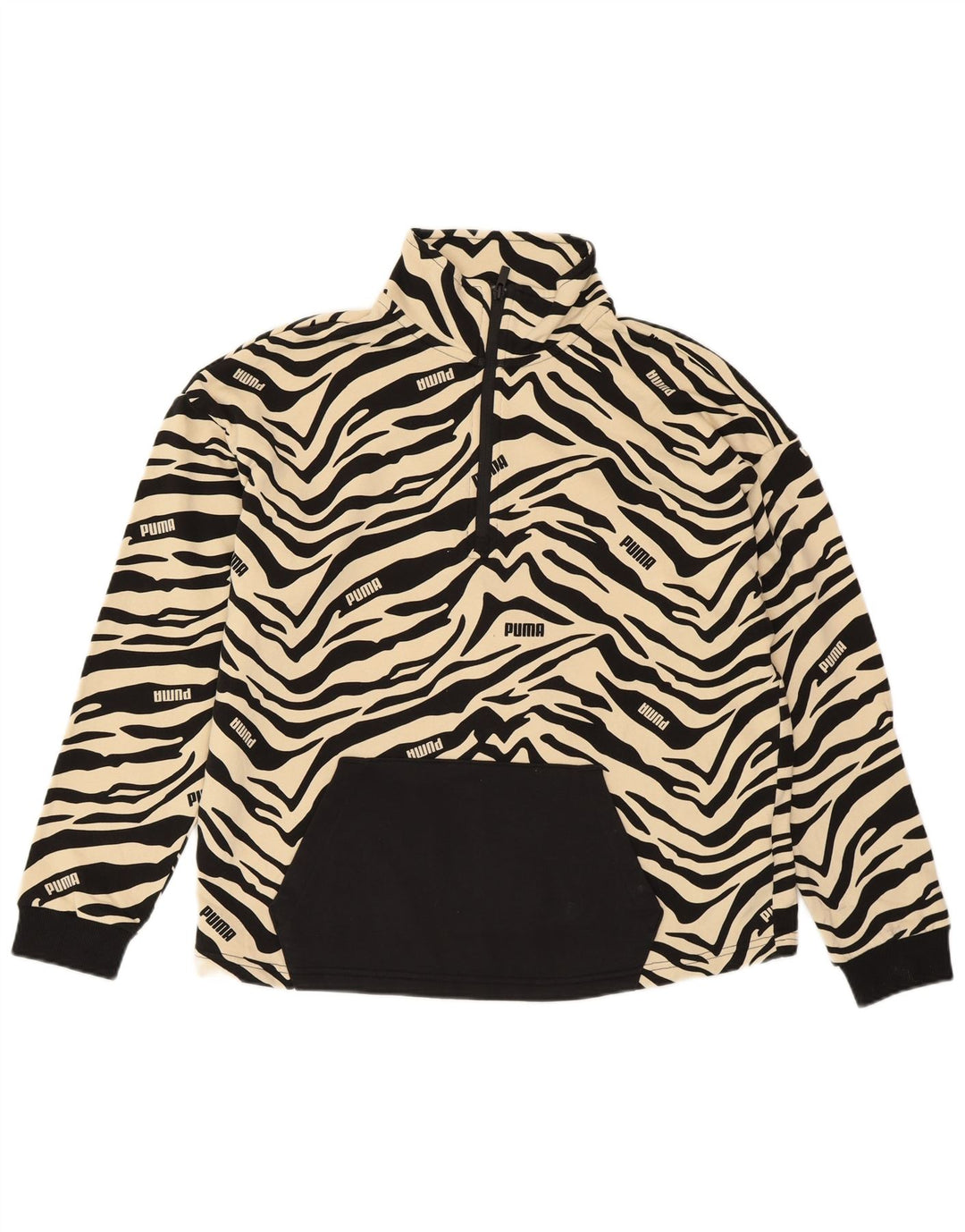 Pulover supradimensionat pentru femei PUMA UK 14 Medium Off White