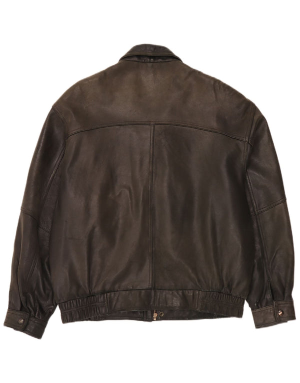 Jachetă de piele pentru bărbați Itallo UK 40 Large Black