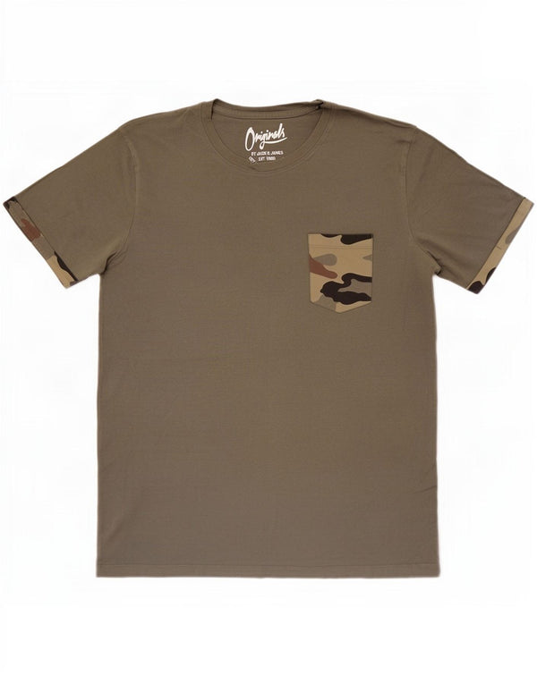 Jack & Jones Tricou Bărbați Top Medium Kaki Bumbac