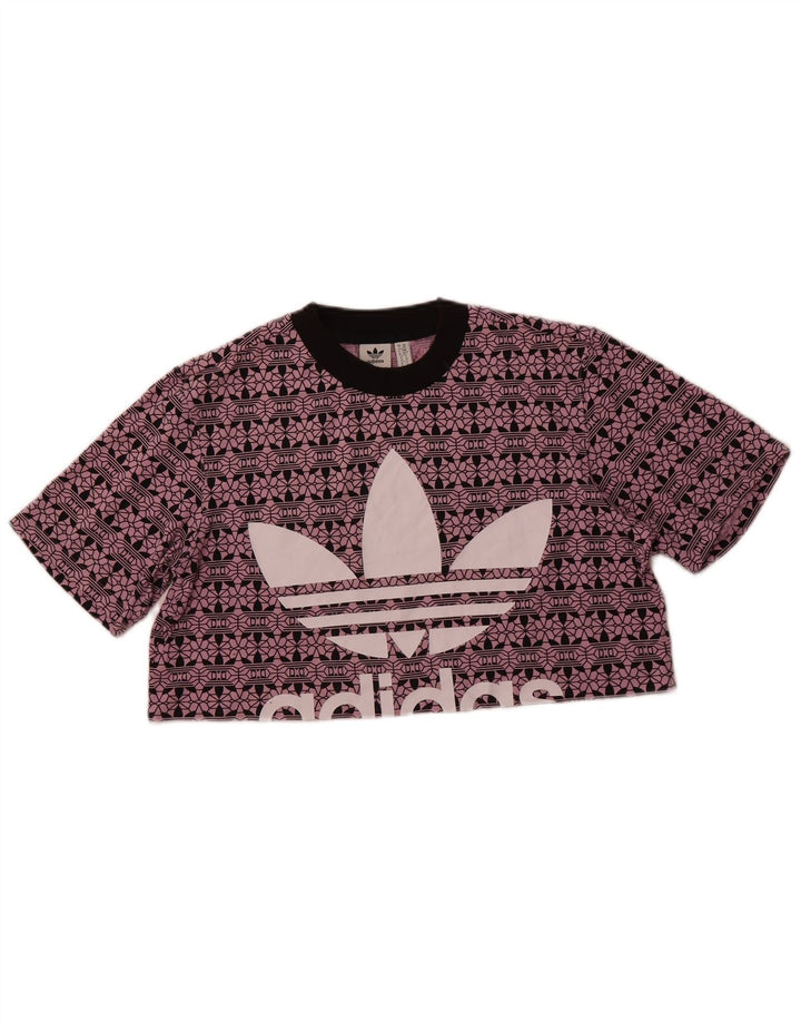 ADIDAS Tricou cu grafic supradimensionat pentru femei, UK 6 XS, bumbac violet