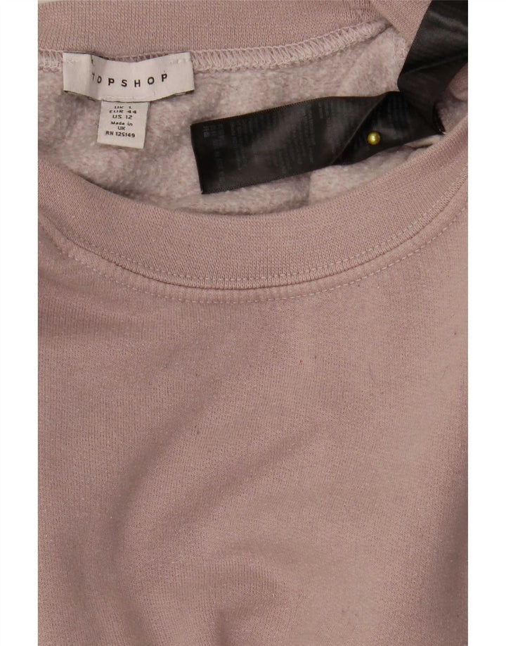 Pulover supradimensionat pentru femei Topshop UK 16 Poliester roz mare