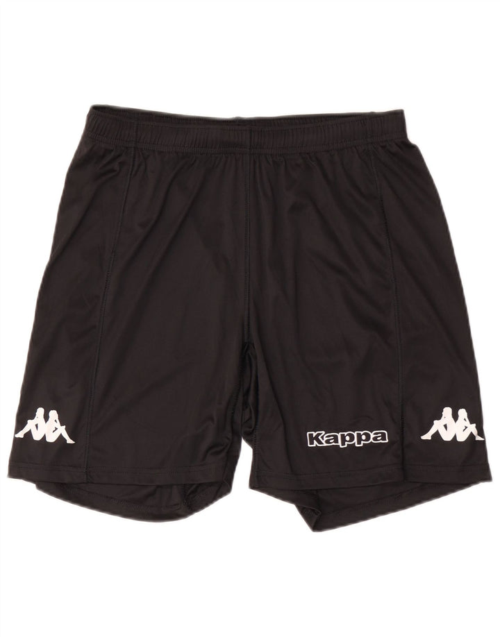 Pantaloni scurți sport grafic Kappa pentru bărbați, poliester mediu negru