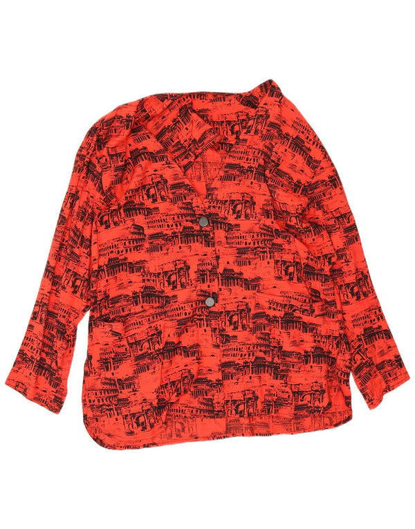 Set de 2 piese cu grafic supradimensionat pentru femei Vintage IT 46 Viscoză mare roșie