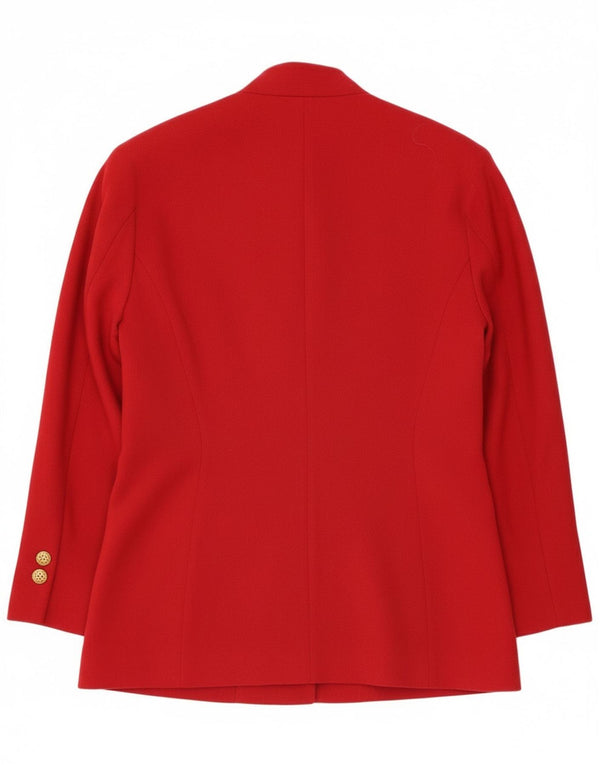 Vintage Womens 2 Button Blazer Jacket IT 44 Medium Red Virgin Wool