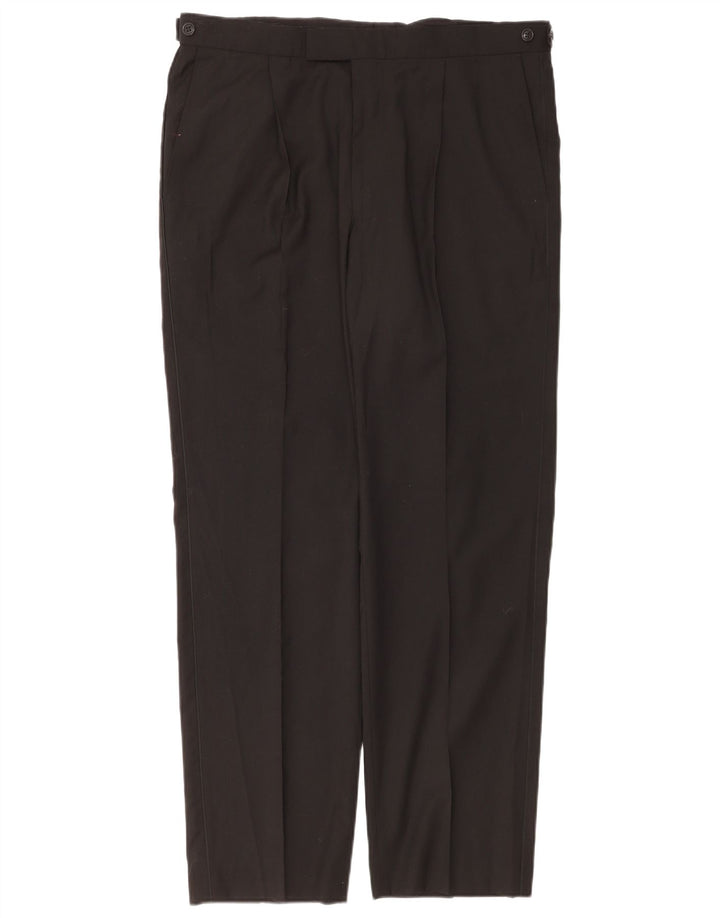 Pantaloni de costum pentru bărbați Marks & Spencer L36 L31 Poliester negru