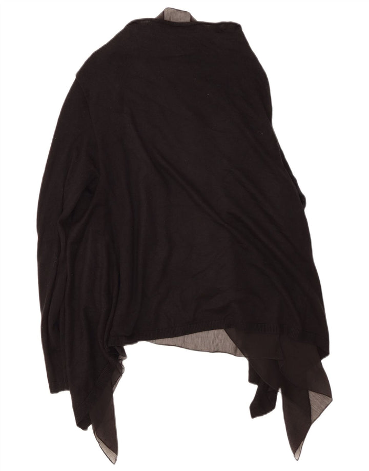 Pulover cardigan deschis asimetric pentru femei ZARA UK 12 Medium Negru Acrilic